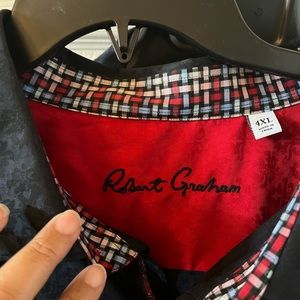 Gently used Long Sleeve Black paisley Robert Graham button down